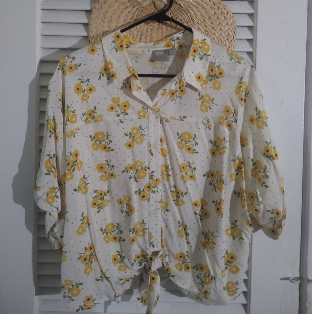 Floral button up blouse